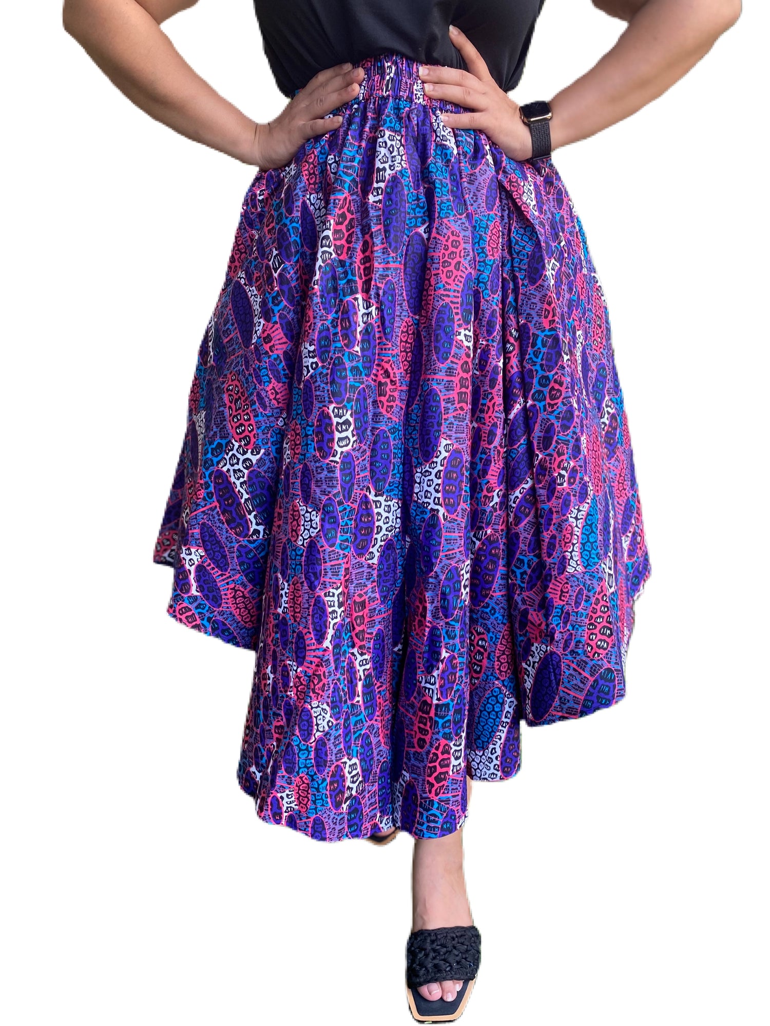 High Low Pleated Skirt