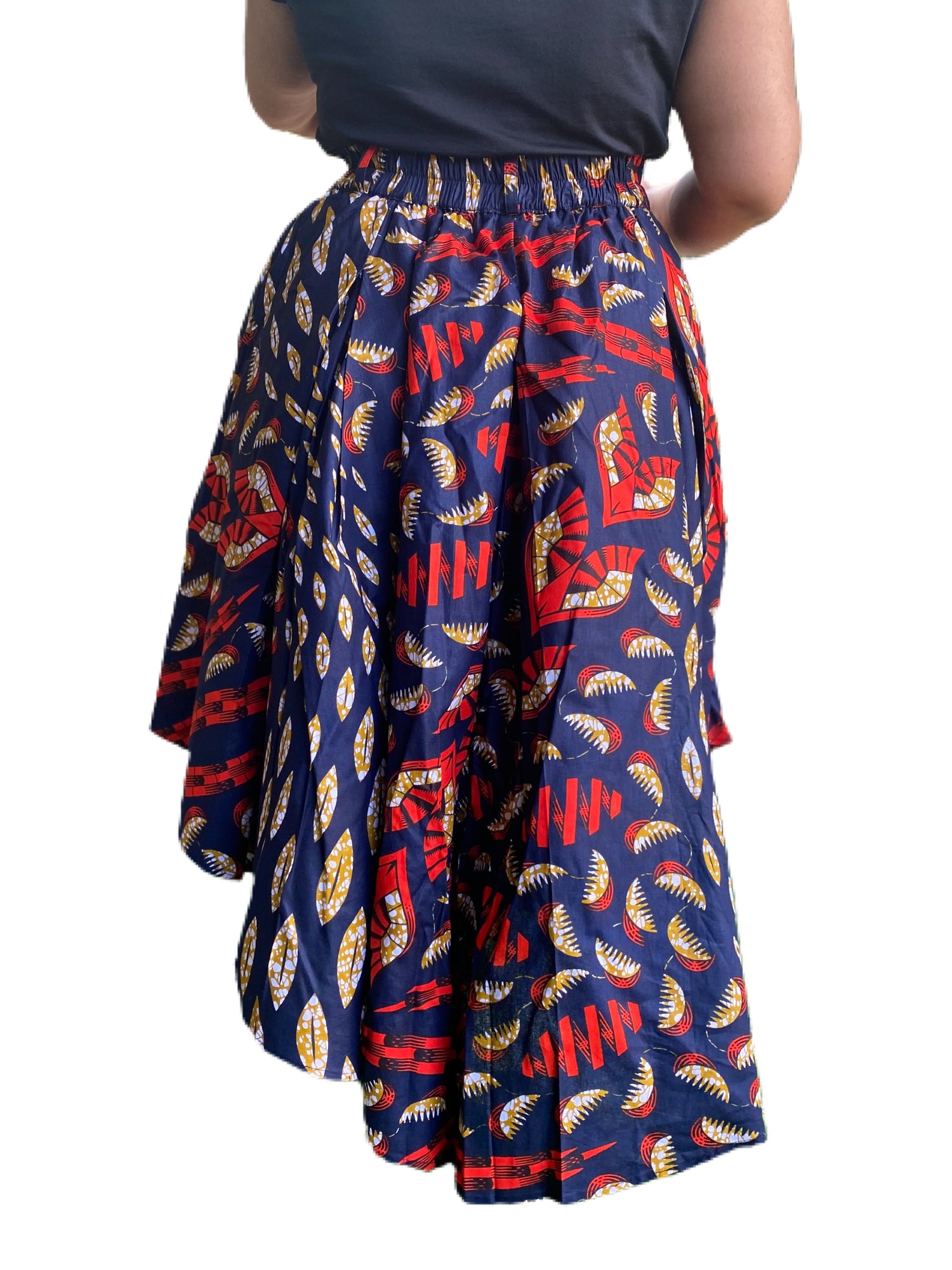 High Low Pleated Skirt