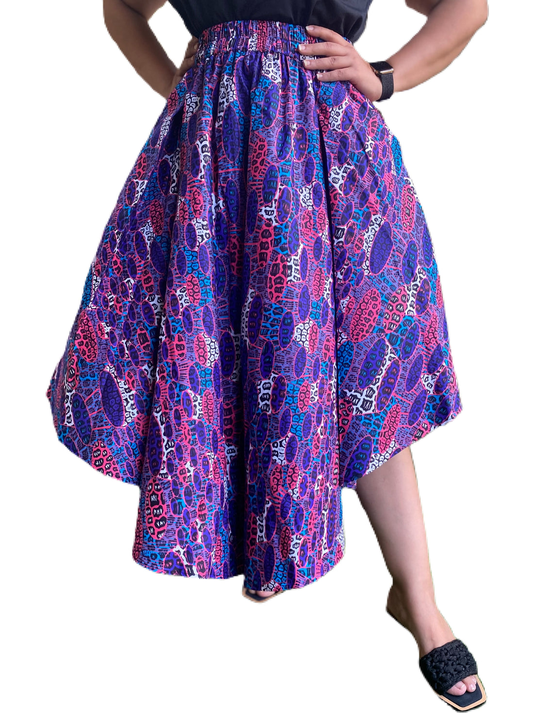 High Low Pleated Skirt