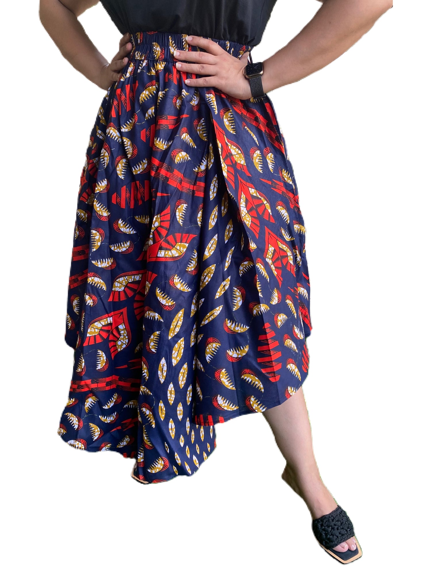 High Low Pleated Skirt