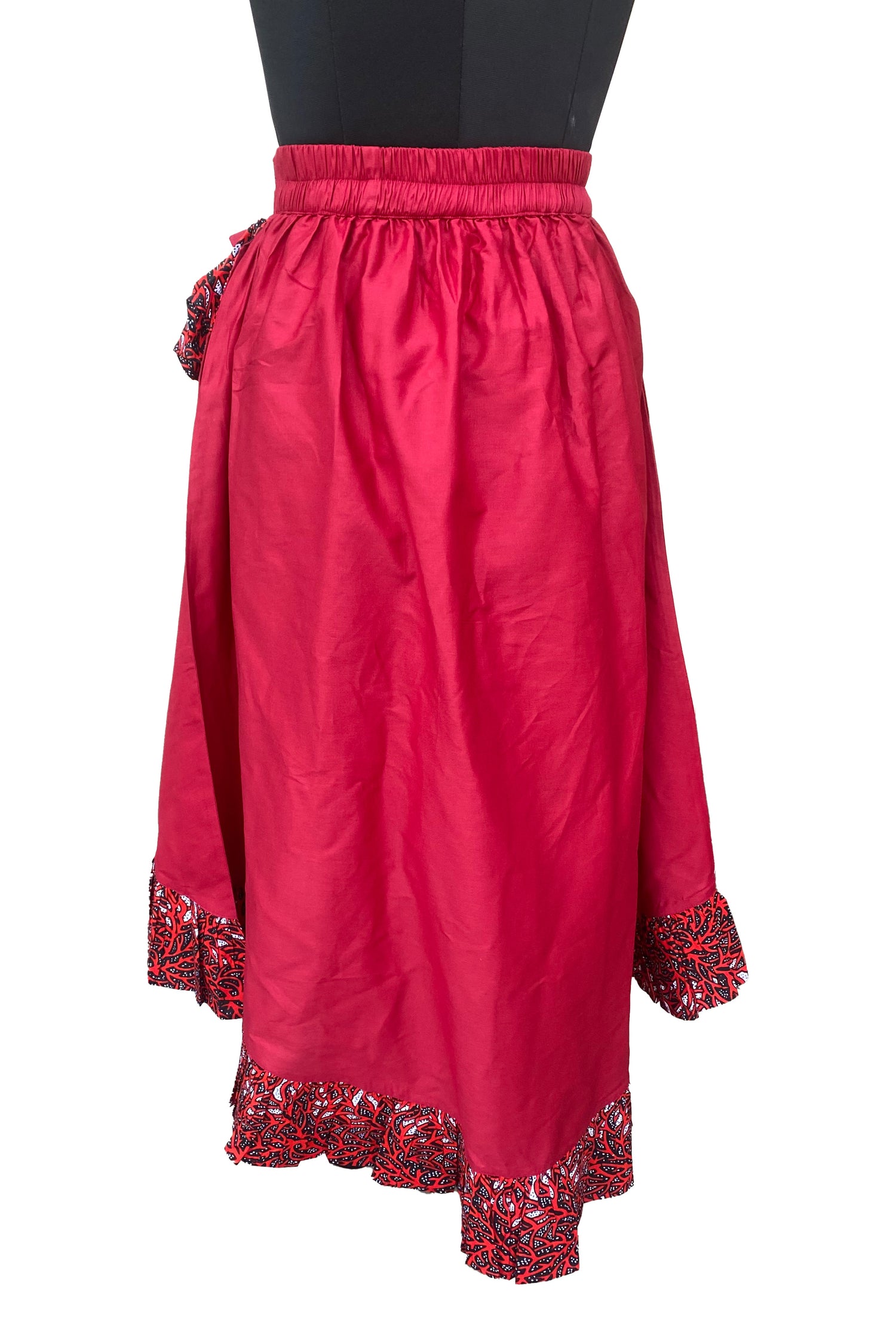 African Trim High Low Ruffled Skirt