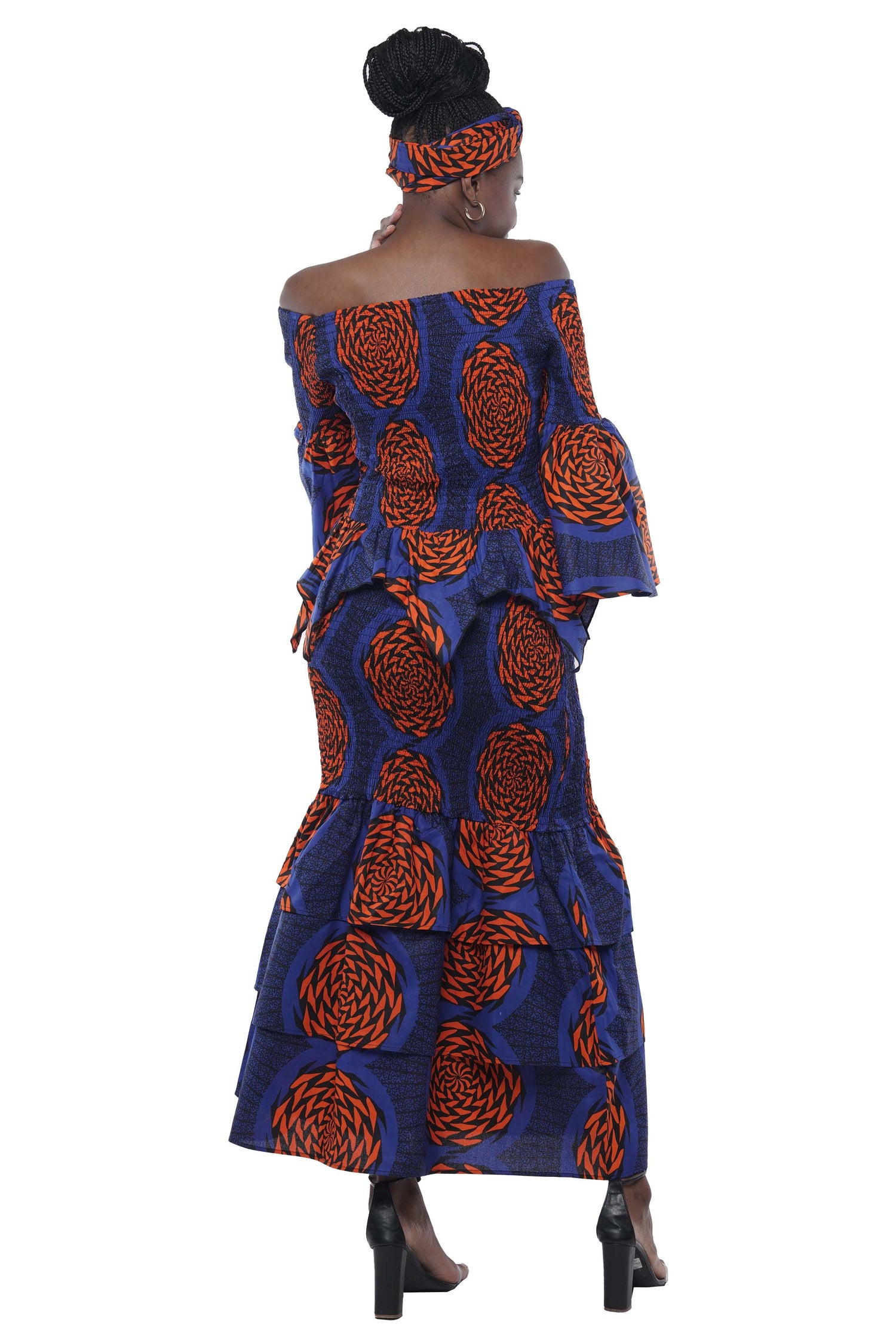 African Zig Zag Hem Top and Fish Tail Skirt Set
