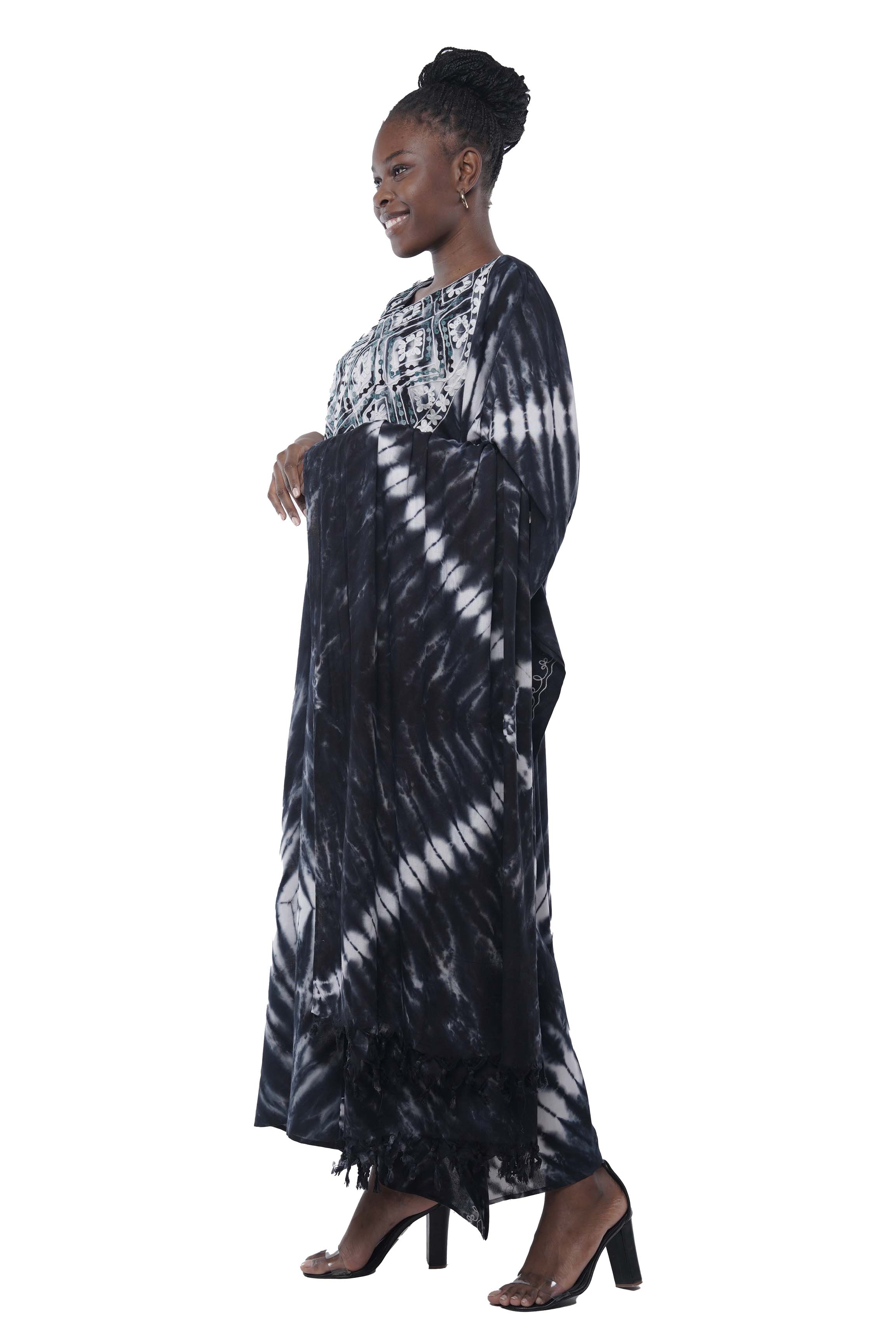 Embroidered Tie & Dye Kaftan