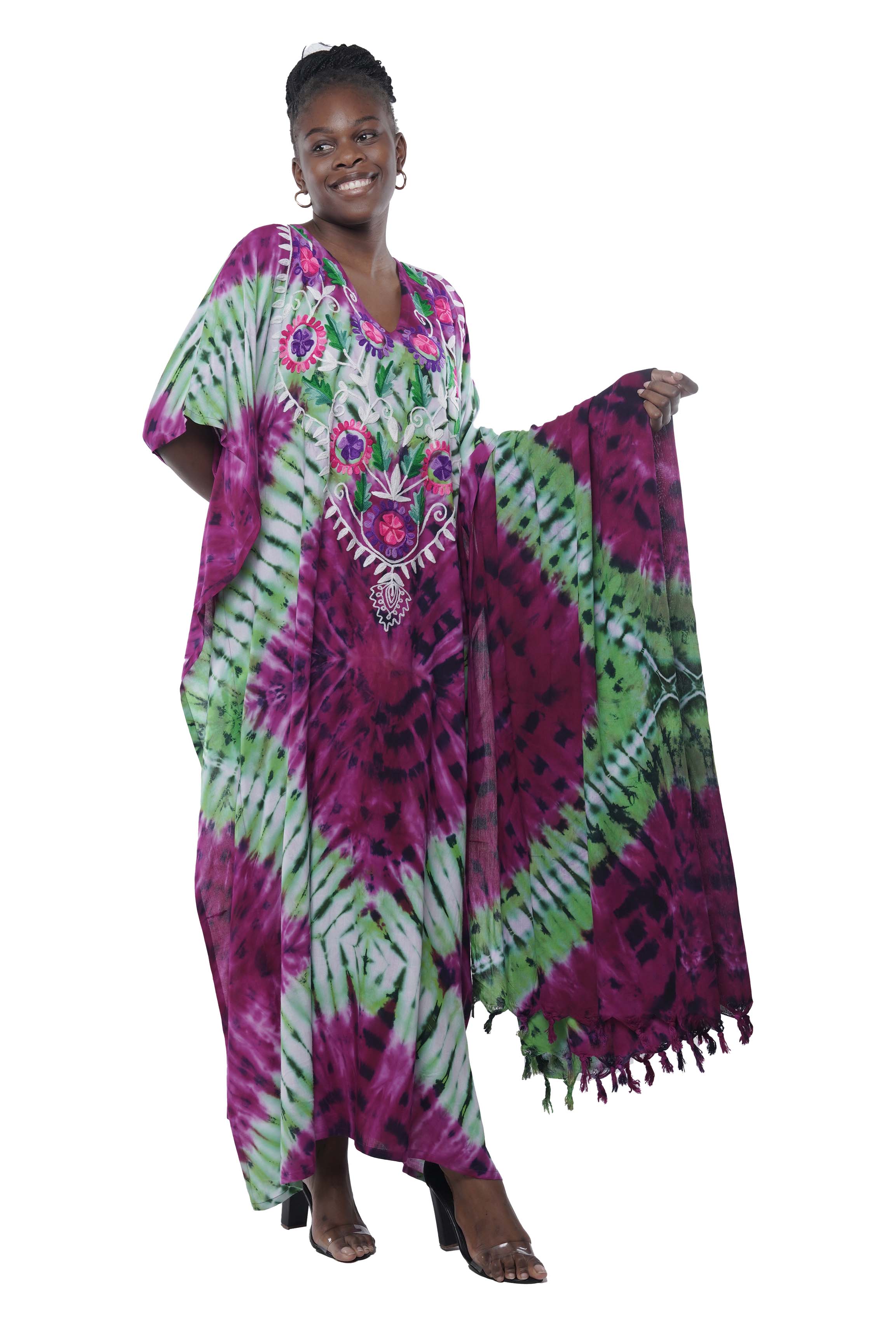 Hand embroidered kaftan for Kwanzaa and Juneteenth