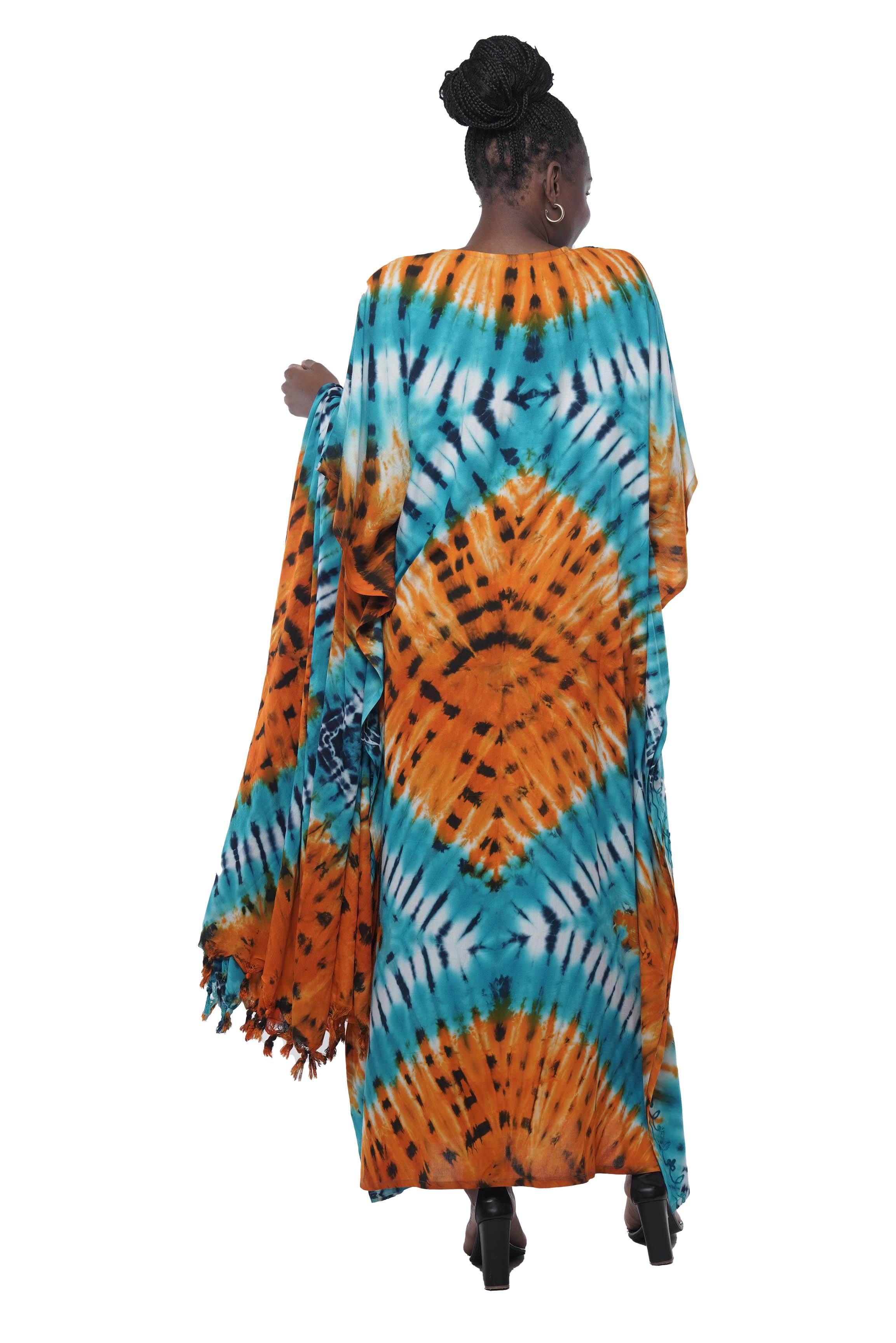 Embroidered Tie & Dye Kaftan