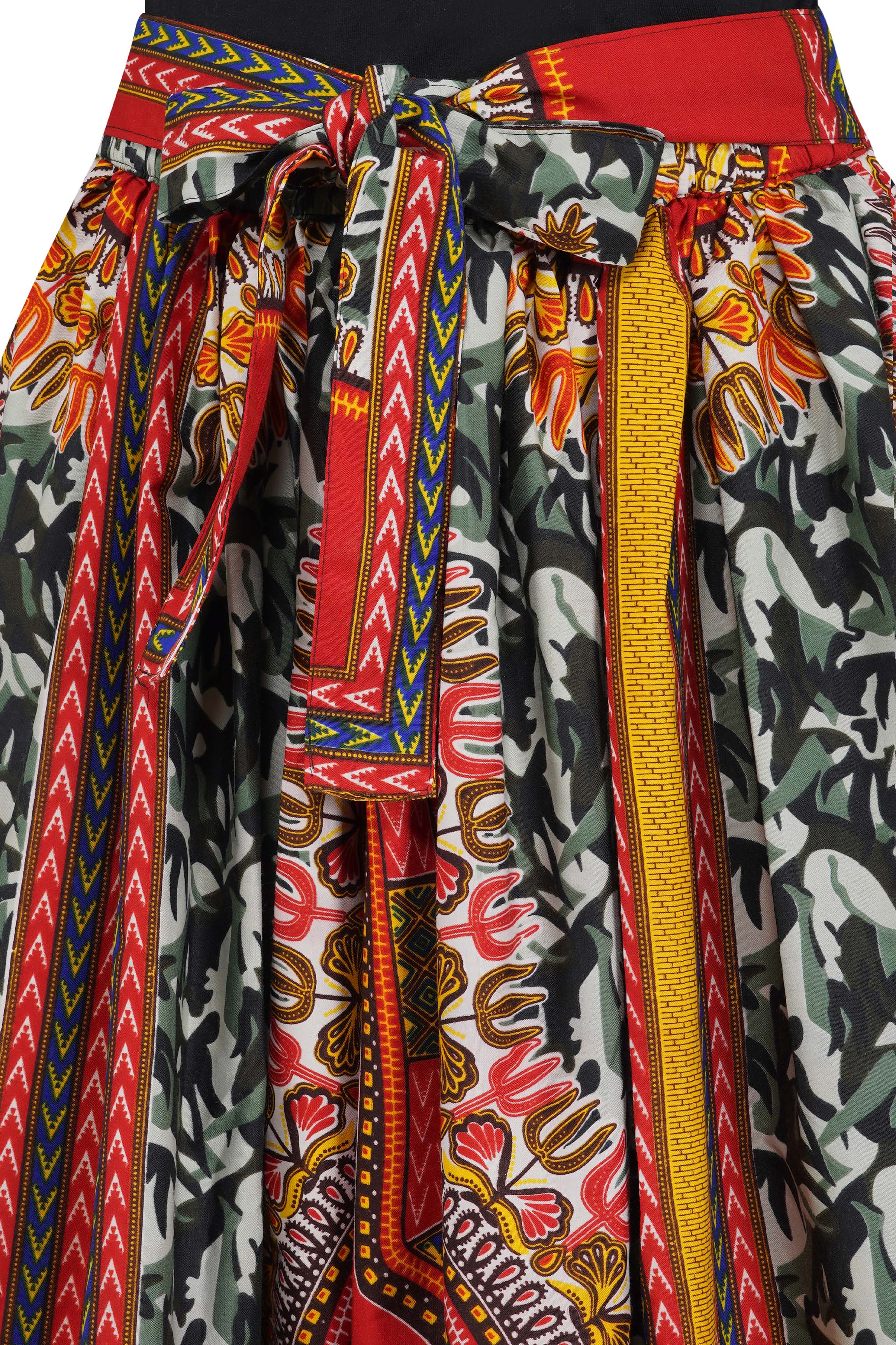 Dashiki Camouflage Long Maxi Skirt