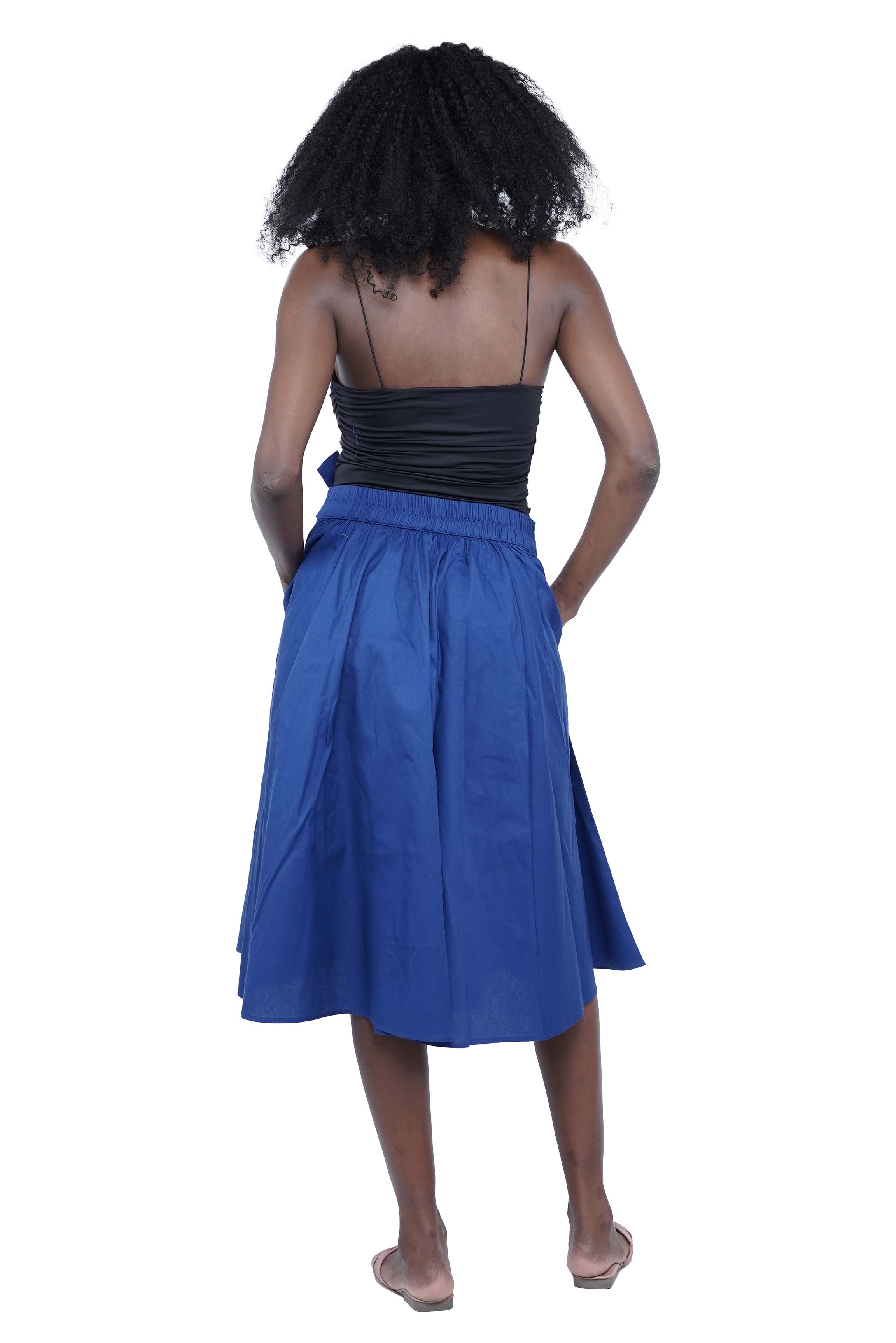 Solid Color Ladies Midi Skirt