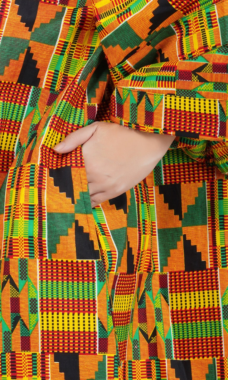 Kente Long Kimono Jacket