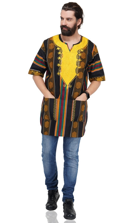 African Print Kente Embroidered Dashiki shirt