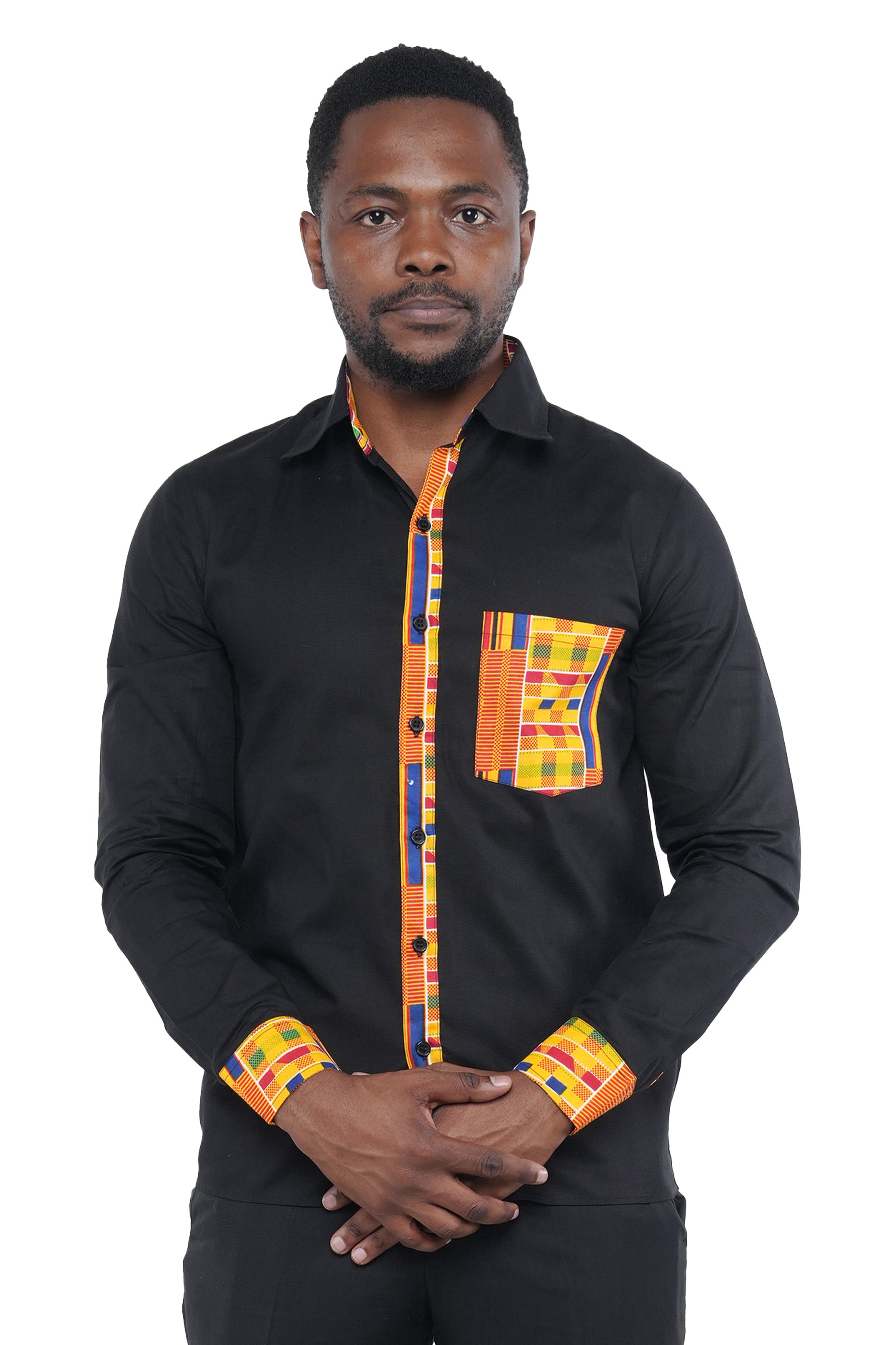 African Button Down Shirt for Men – Cotton full Sleeve Top - M–3XL