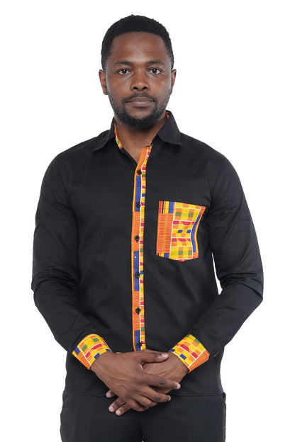 African Button Down Shirt for Men – Cotton full Sleeve Top - M–3XL
