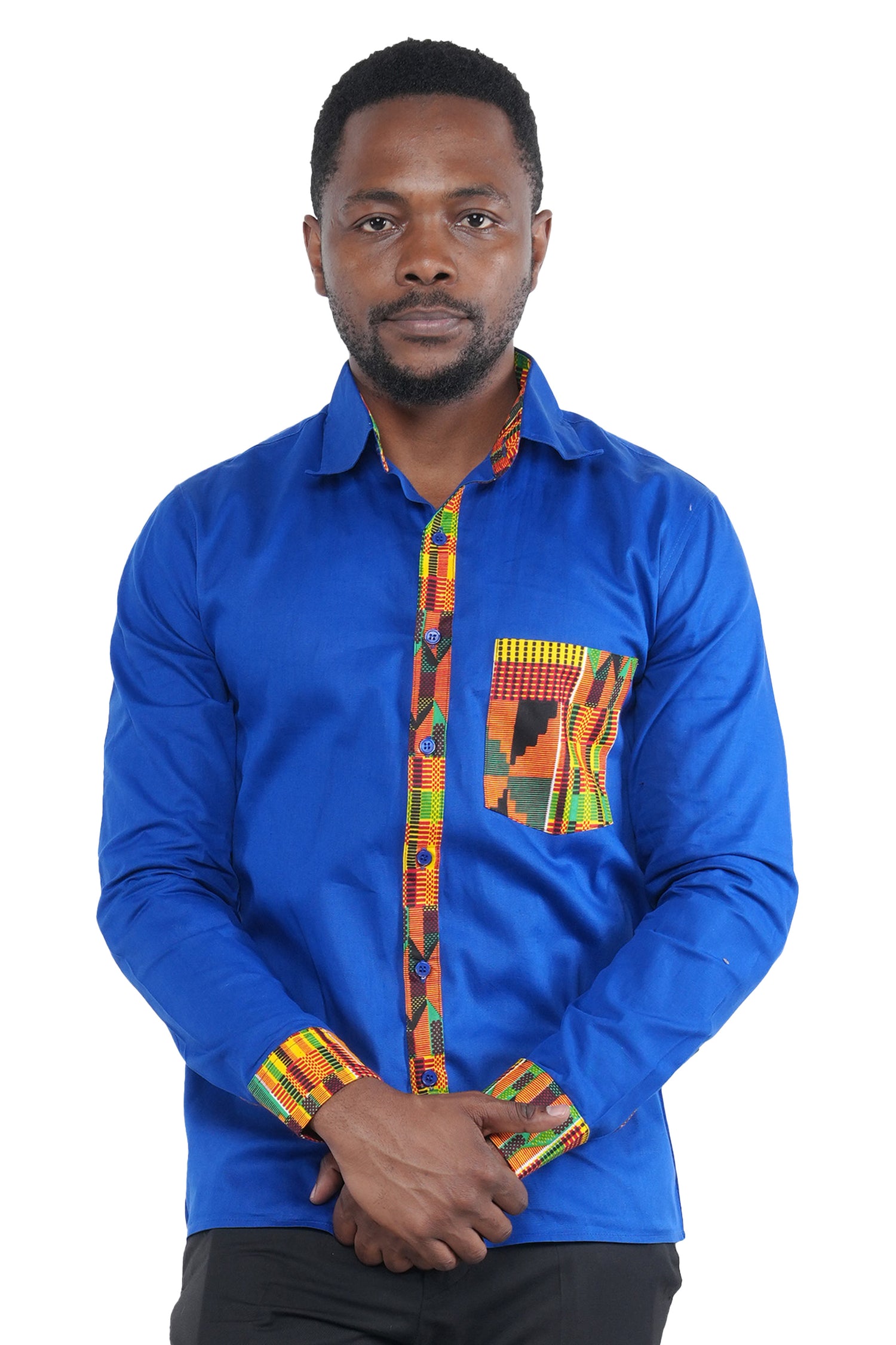 African Button Down Shirt for Men – Cotton full Sleeve Top - M–3XL