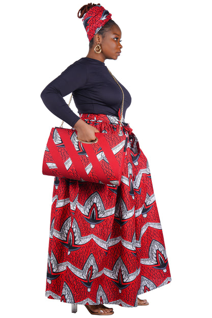African Long Maxi Skirt With Handbag