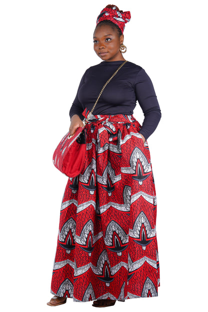 African Long Maxi Skirt With Handbag