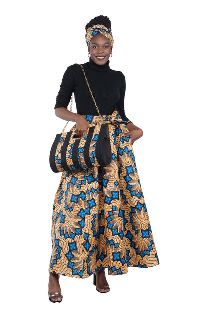 African Long Maxi Skirt With Handbag