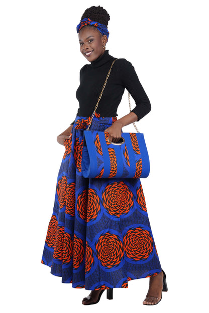 African Long Maxi Skirt With Handbag