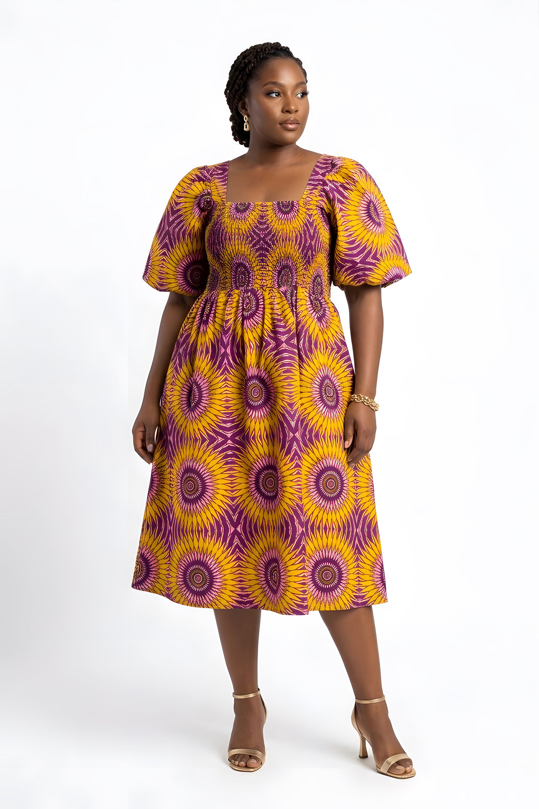 Ankara Short Smocked Dress | One Size
