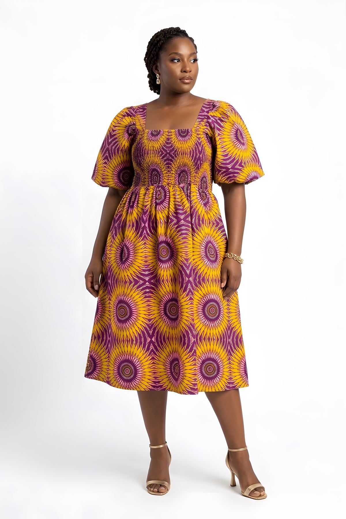Ankara Short Smocked Dress | One Size