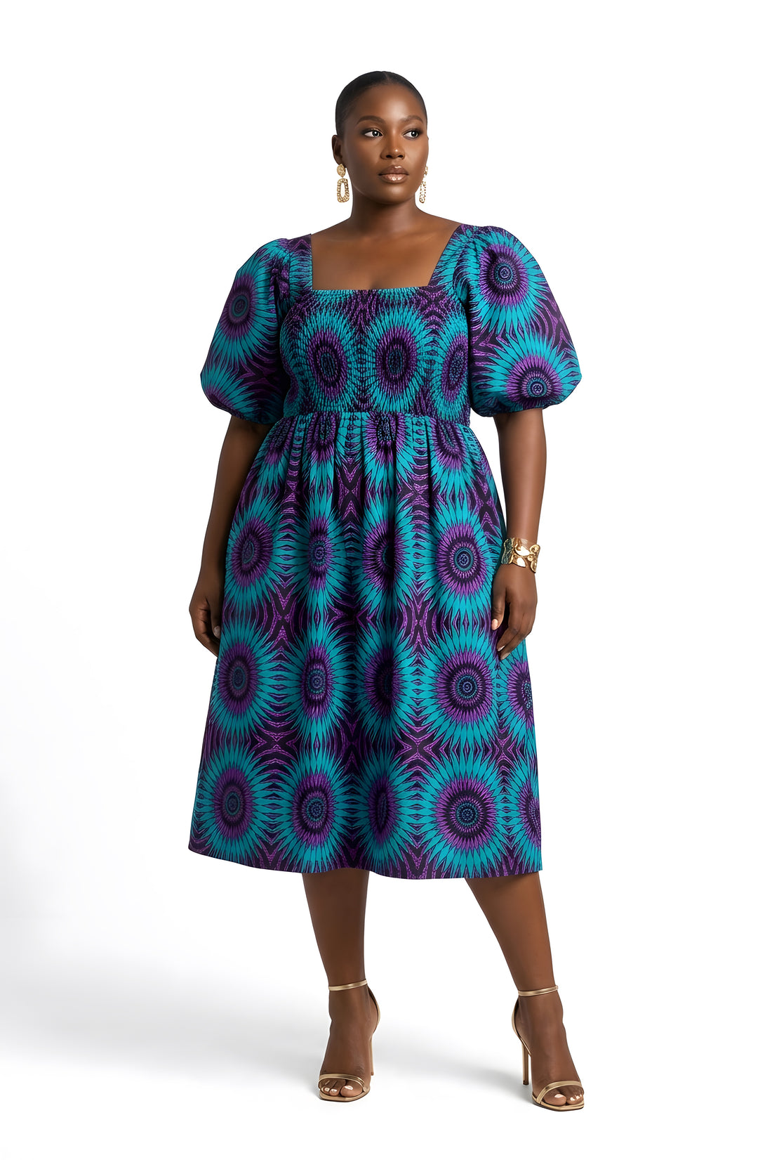 Ankara Short Smocked Dress | One Size