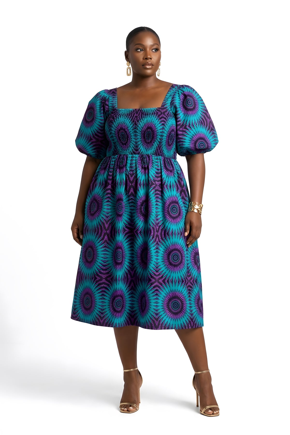 Ankara Short Smocked Dress | One Size