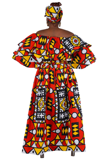 African Crop Top and Slit Skirt Set | One Size