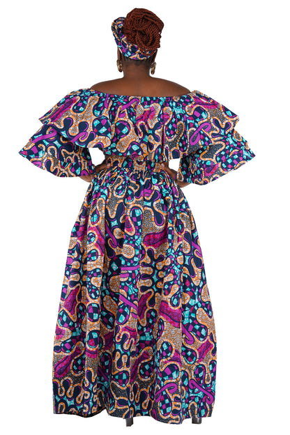 African Crop Top and Slit Skirt Set | One Size
