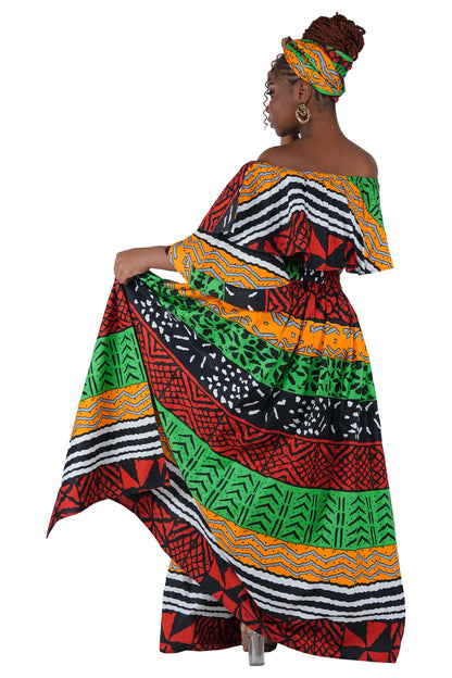 African Crop Top and Slit Skirt Set | One Size