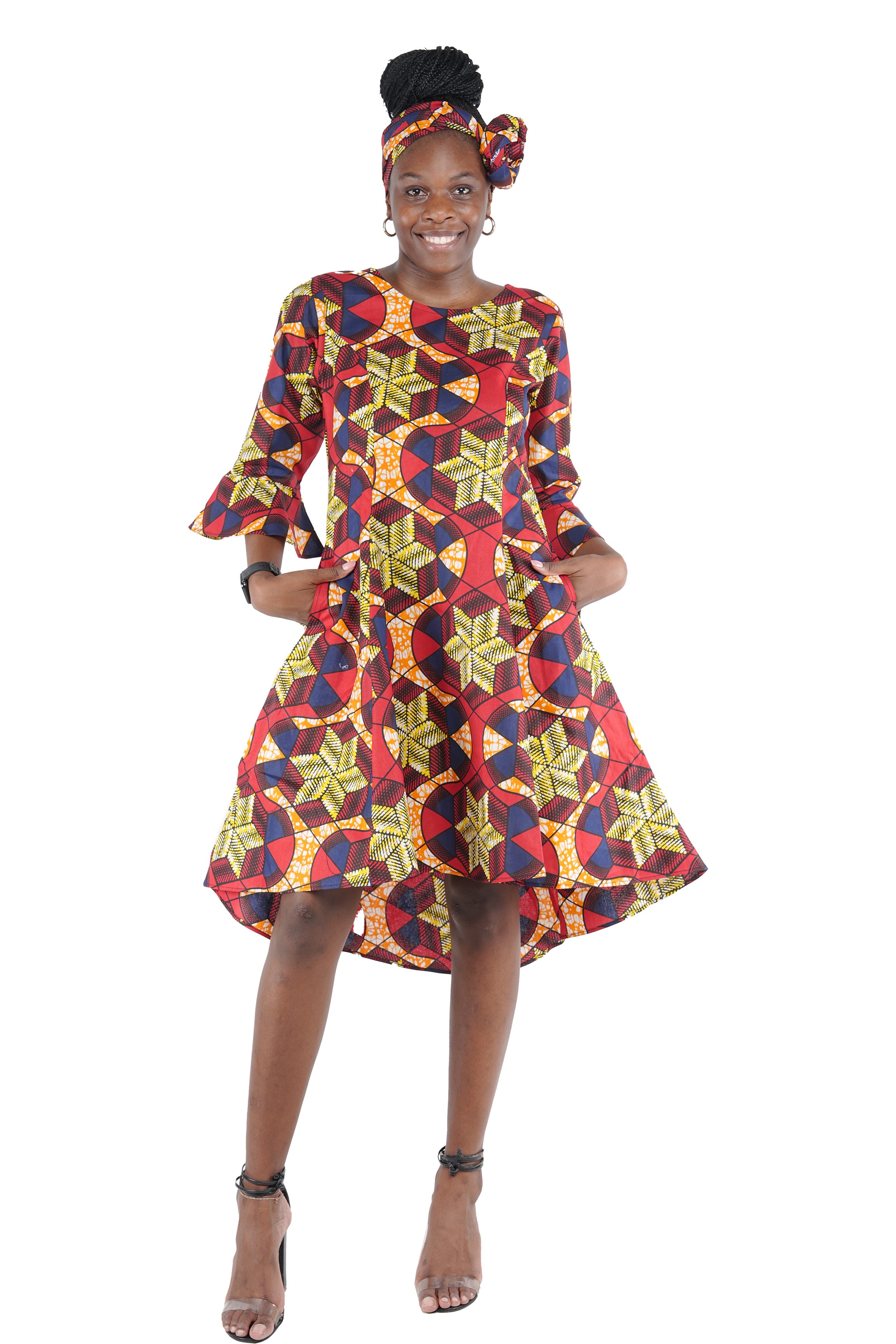 Ankara High &amp; Low Dress
