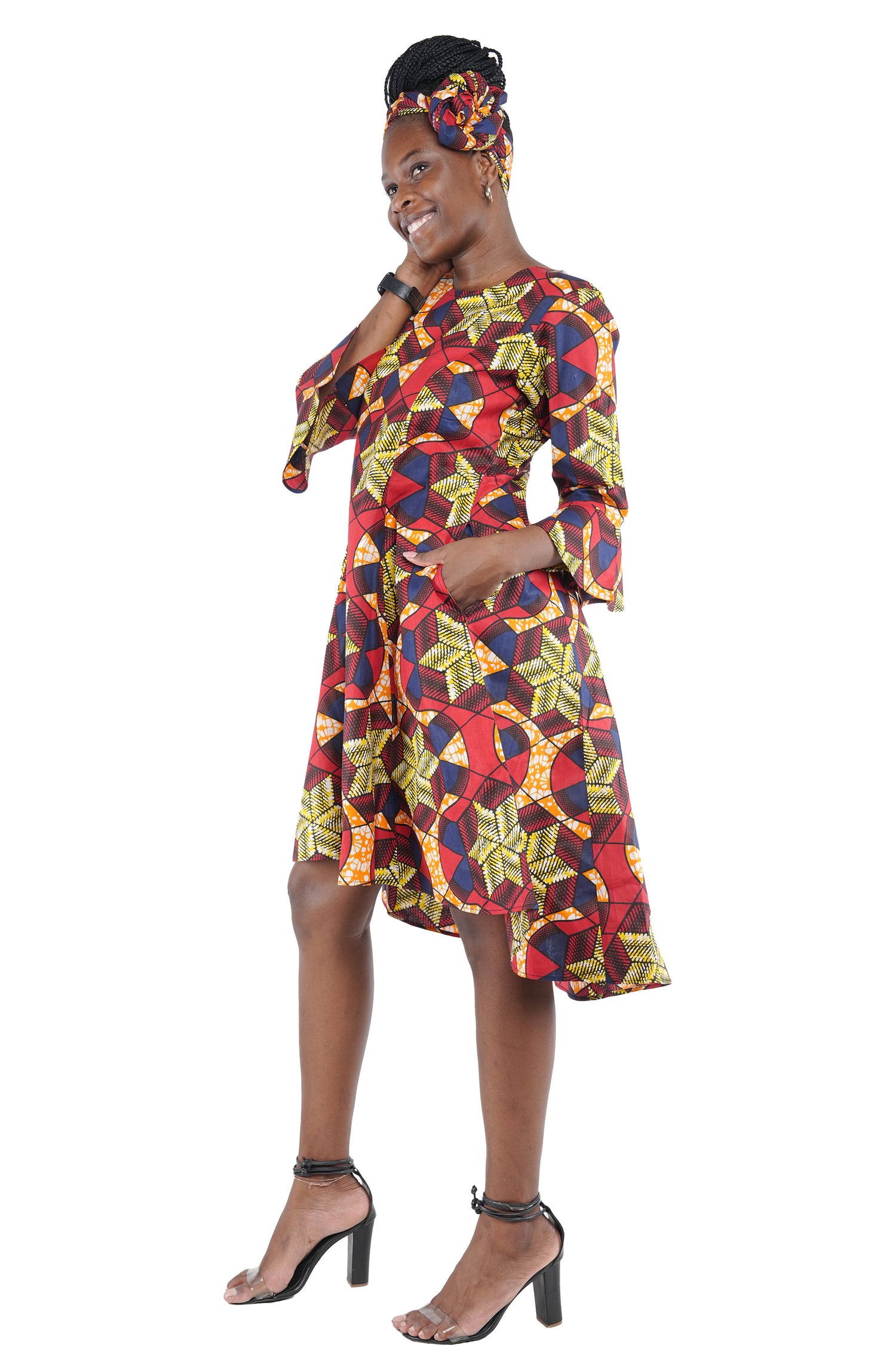 Ankara High &amp; Low Dress