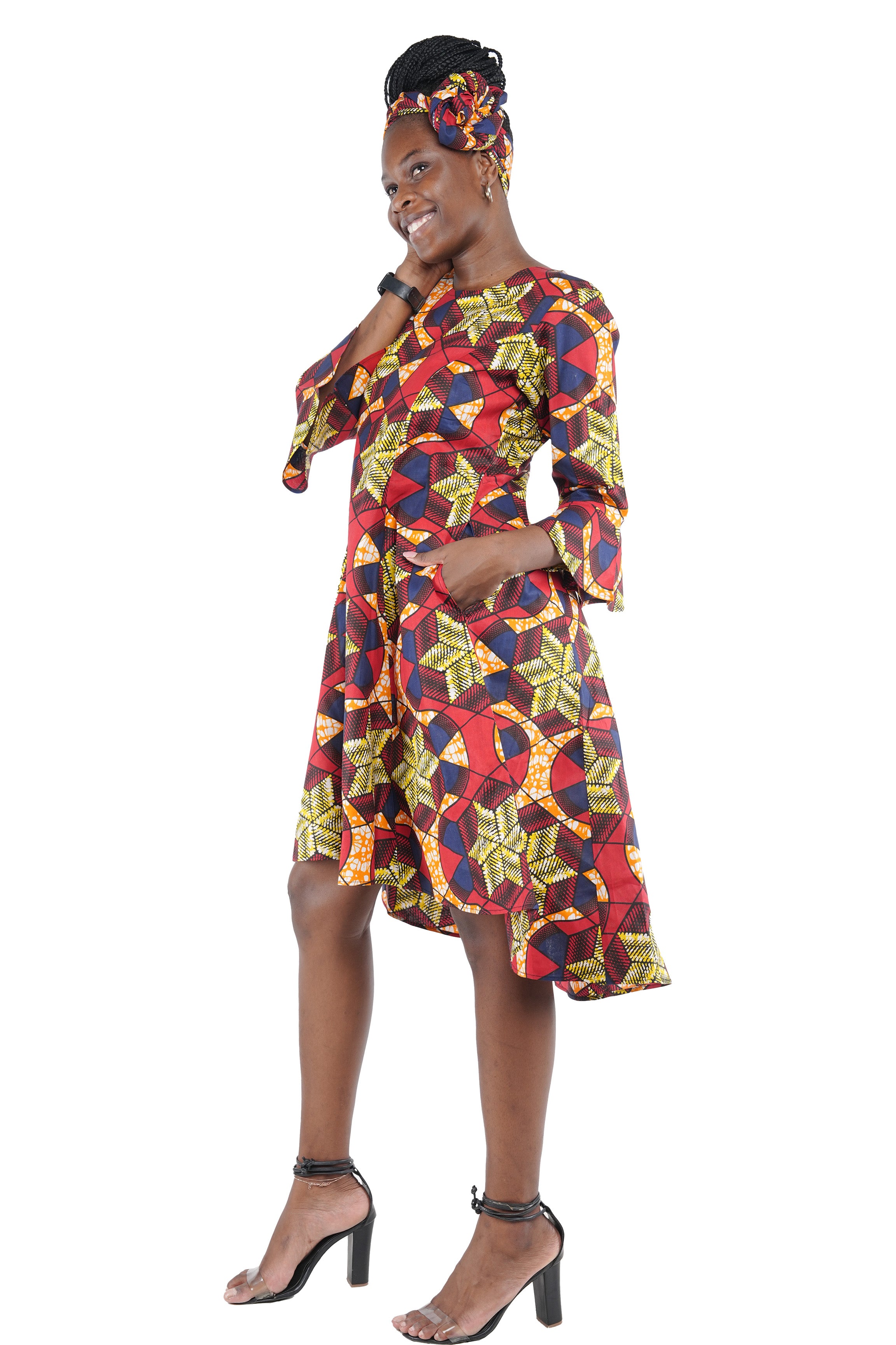 Ankara High &amp; Low Dress