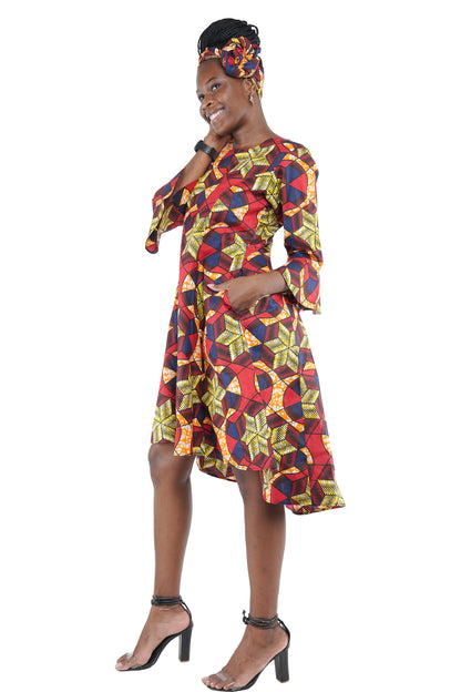 Ankara High &amp; Low Dress