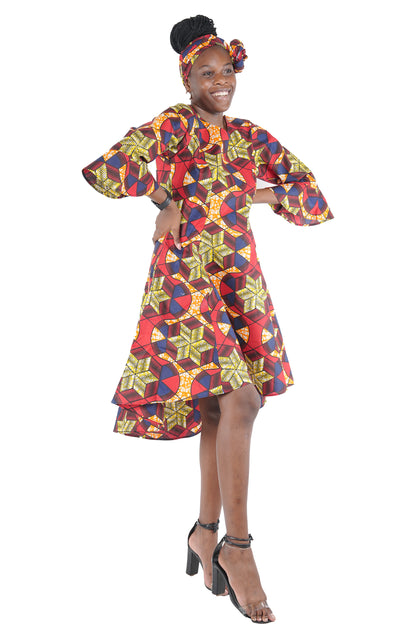 Ankara High &amp; Low Dress
