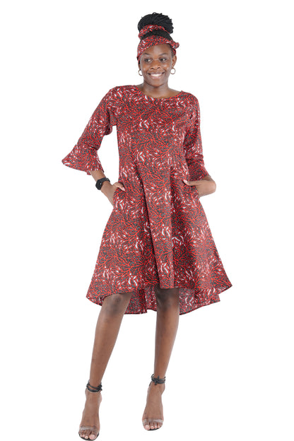 Ankara High &amp; Low Dress