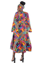 African long wrap dress with pockets and matching headwrap

Afrocentric cotton wrap dress with tribal print

African attire for women – ankara wrap dress

African dresses for women