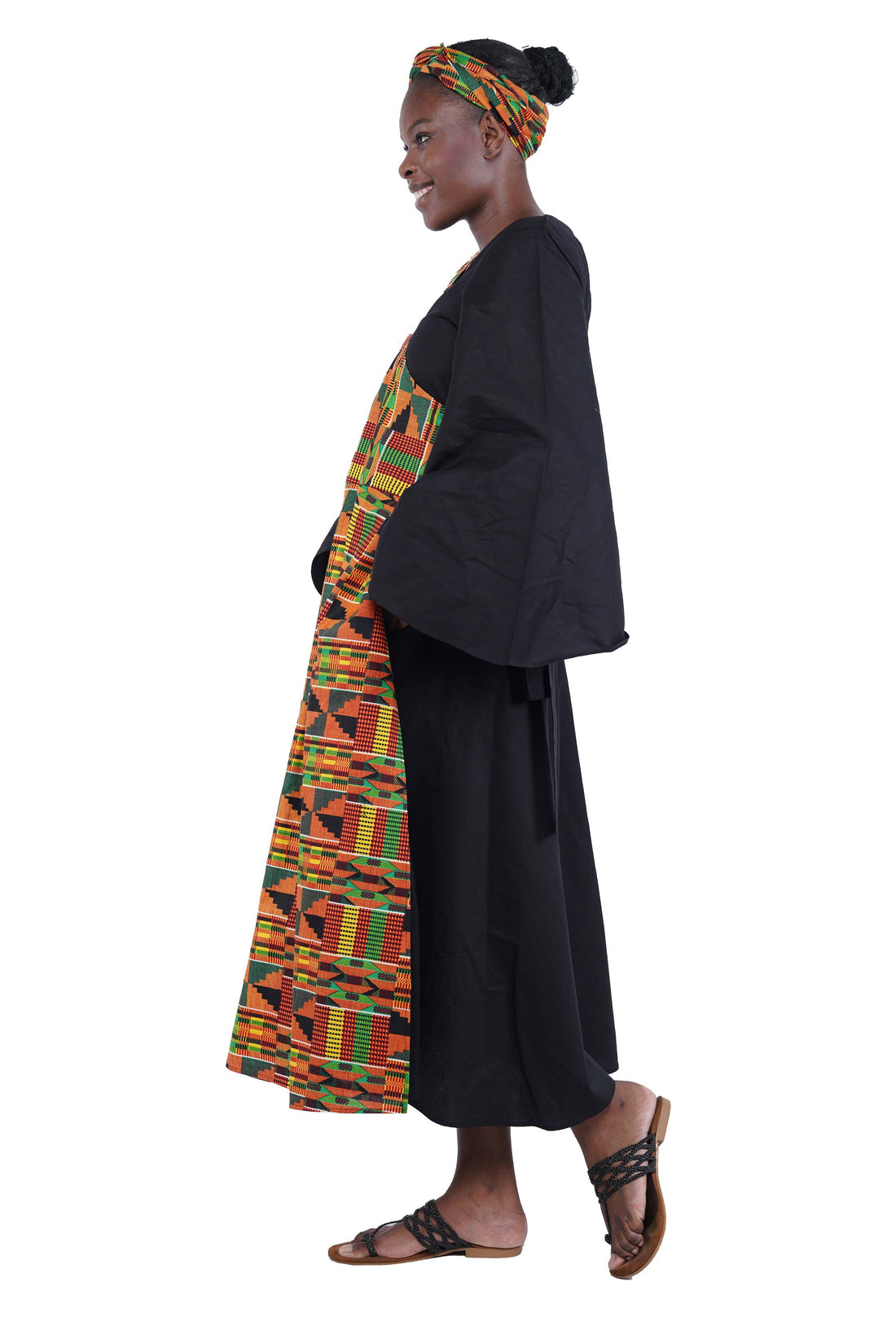African long wrap dress with pockets and matching headwrap

Afrocentric cotton wrap dress with tribal print

African attire for women – ankara wrap dress

African dresses for women