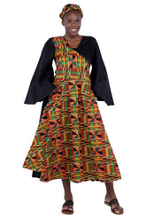 African long wrap dress with pockets and matching headwrap

Afrocentric cotton wrap dress with tribal print

African attire for women – ankara wrap dress

African dresses for women