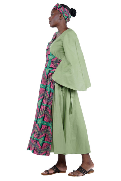 African long wrap dress with pockets and matching headwrap

Afrocentric cotton wrap dress with tribal print

African attire for women – ankara wrap dress

African dresses for women