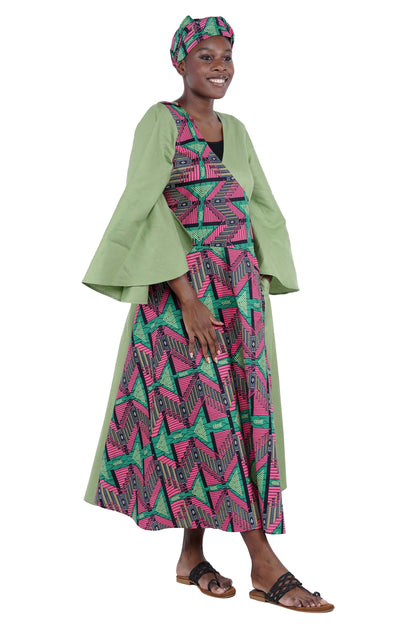 African long wrap dress with pockets and matching headwrap

Afrocentric cotton wrap dress with tribal print

African attire for women – ankara wrap dress

African dresses for women