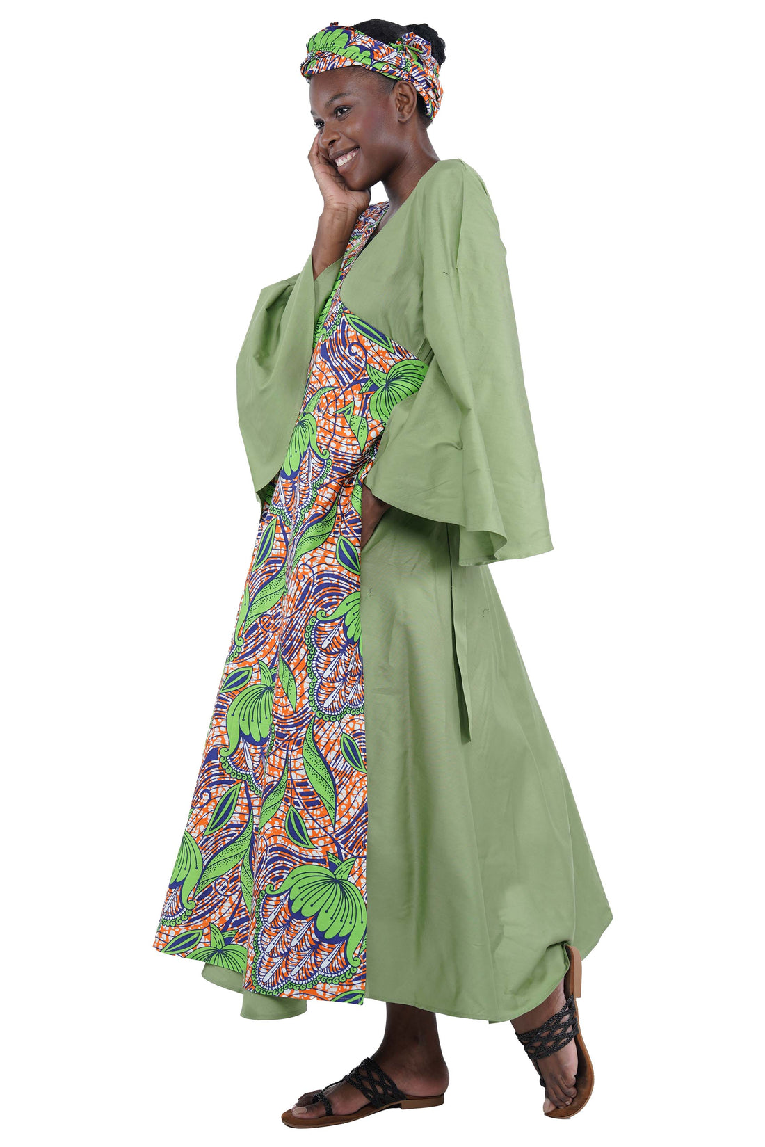 African long wrap dress with pockets and matching headwrap

Afrocentric cotton wrap dress with tribal print

African attire for women – ankara wrap dress

African dresses for women