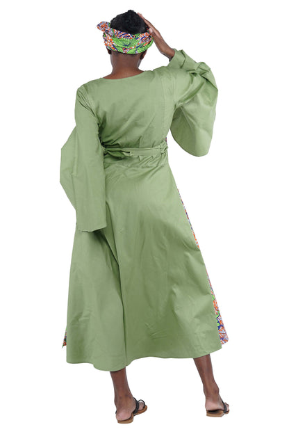 African long wrap dress with pockets and matching headwrap

Afrocentric cotton wrap dress with tribal print

African attire for women – ankara wrap dress

African dresses for women