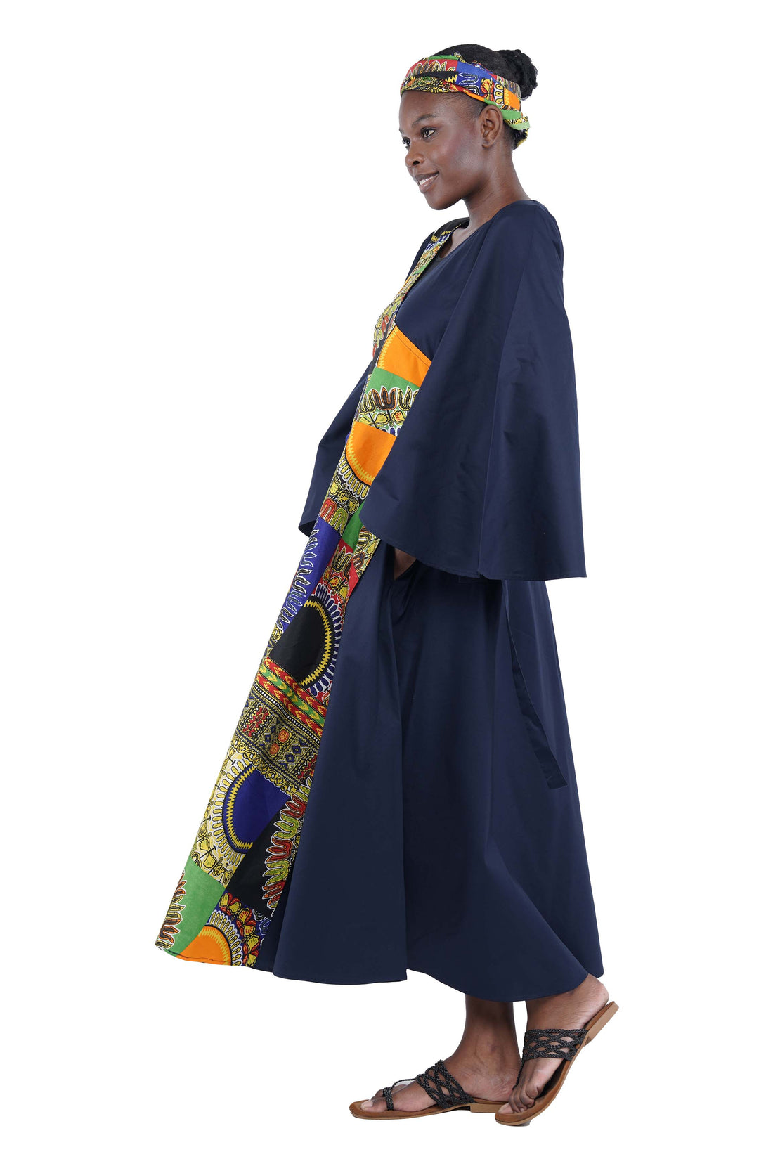 African long wrap dress with pockets and matching headwrap

Afrocentric cotton wrap dress with tribal print

African attire for women – ankara wrap dress

African dresses for women