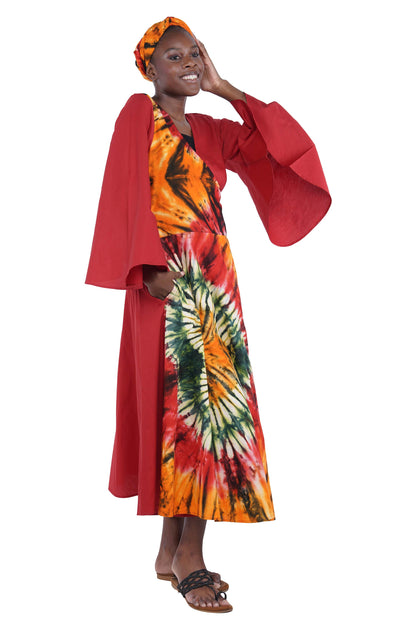 African long wrap dress with pockets and matching headwrap

Afrocentric cotton wrap dress with tribal print

African attire for women – ankara wrap dress

African dresses for women