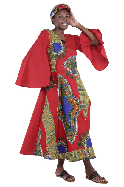 African long wrap dress with pockets and matching headwrap

Afrocentric cotton wrap dress with tribal print

African attire for women – ankara wrap dress

African dresses for women