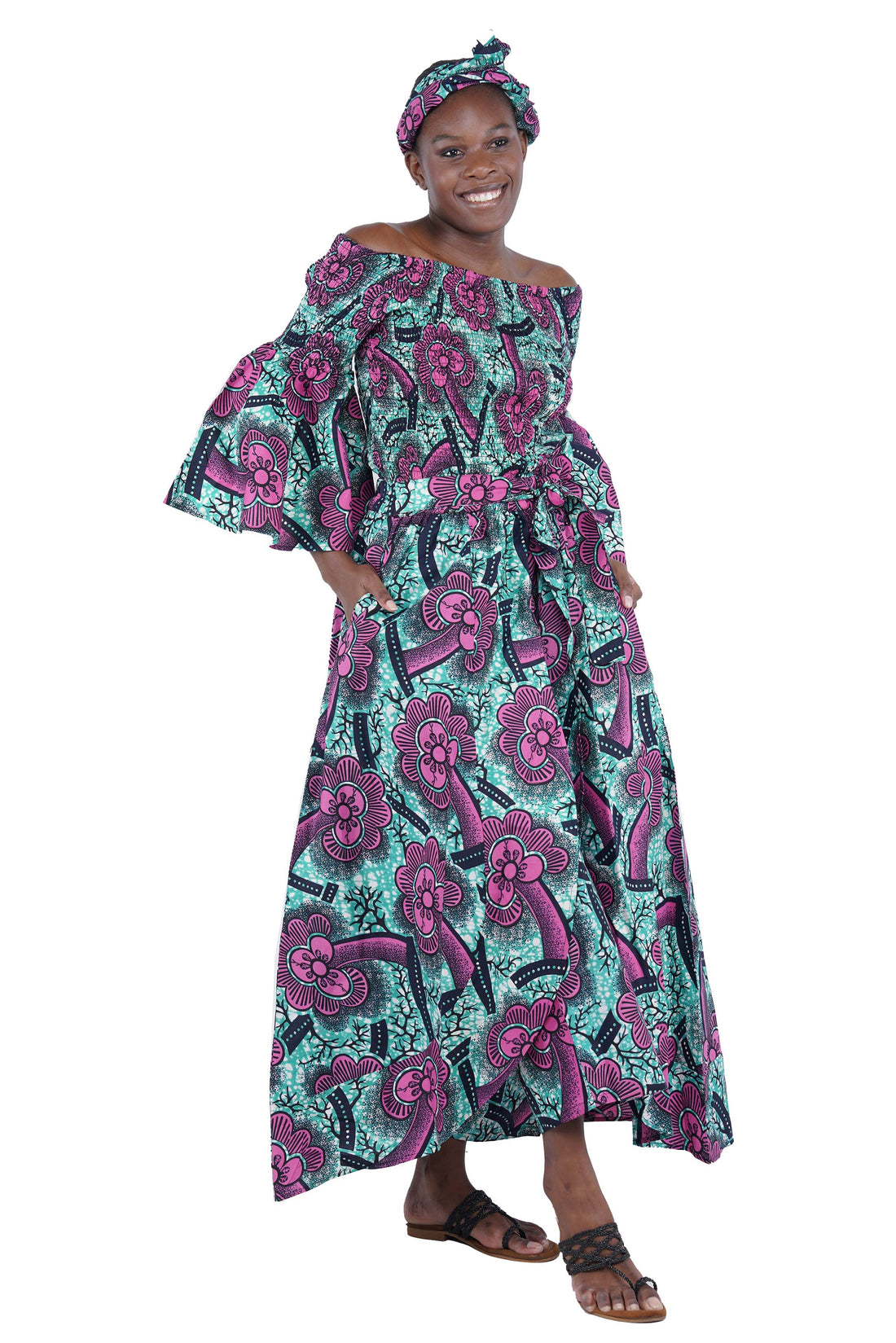 Smocked Top and Layered Pant Skirt Set