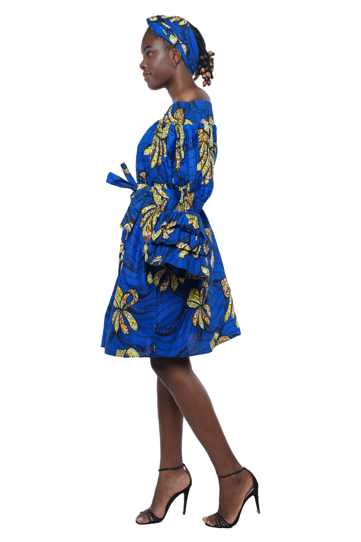 African Off The Shoulder Midi Dress