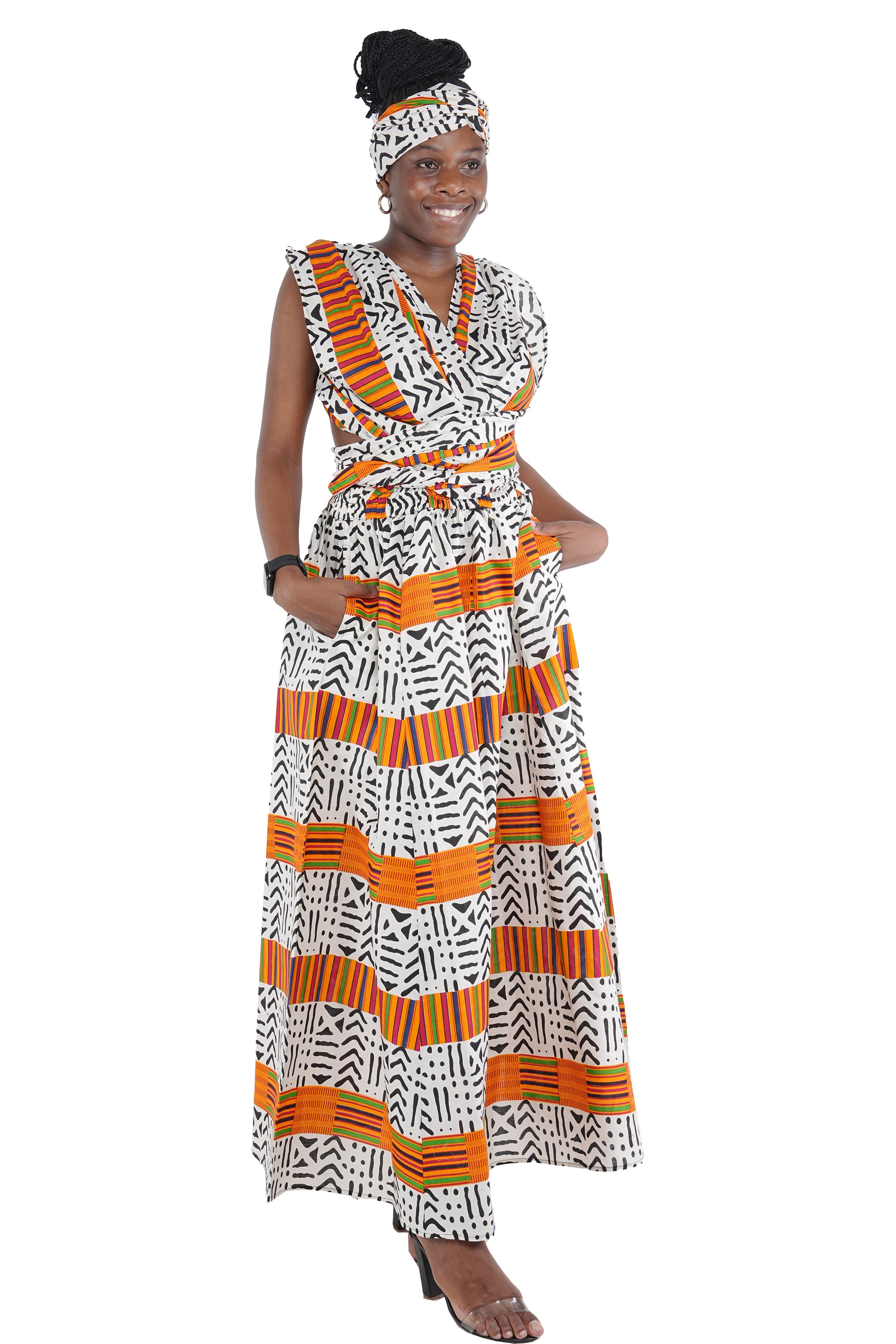 African Print Maxi Infinity Dress