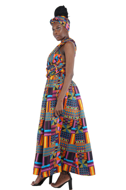 African Print Maxi Infinity Dress