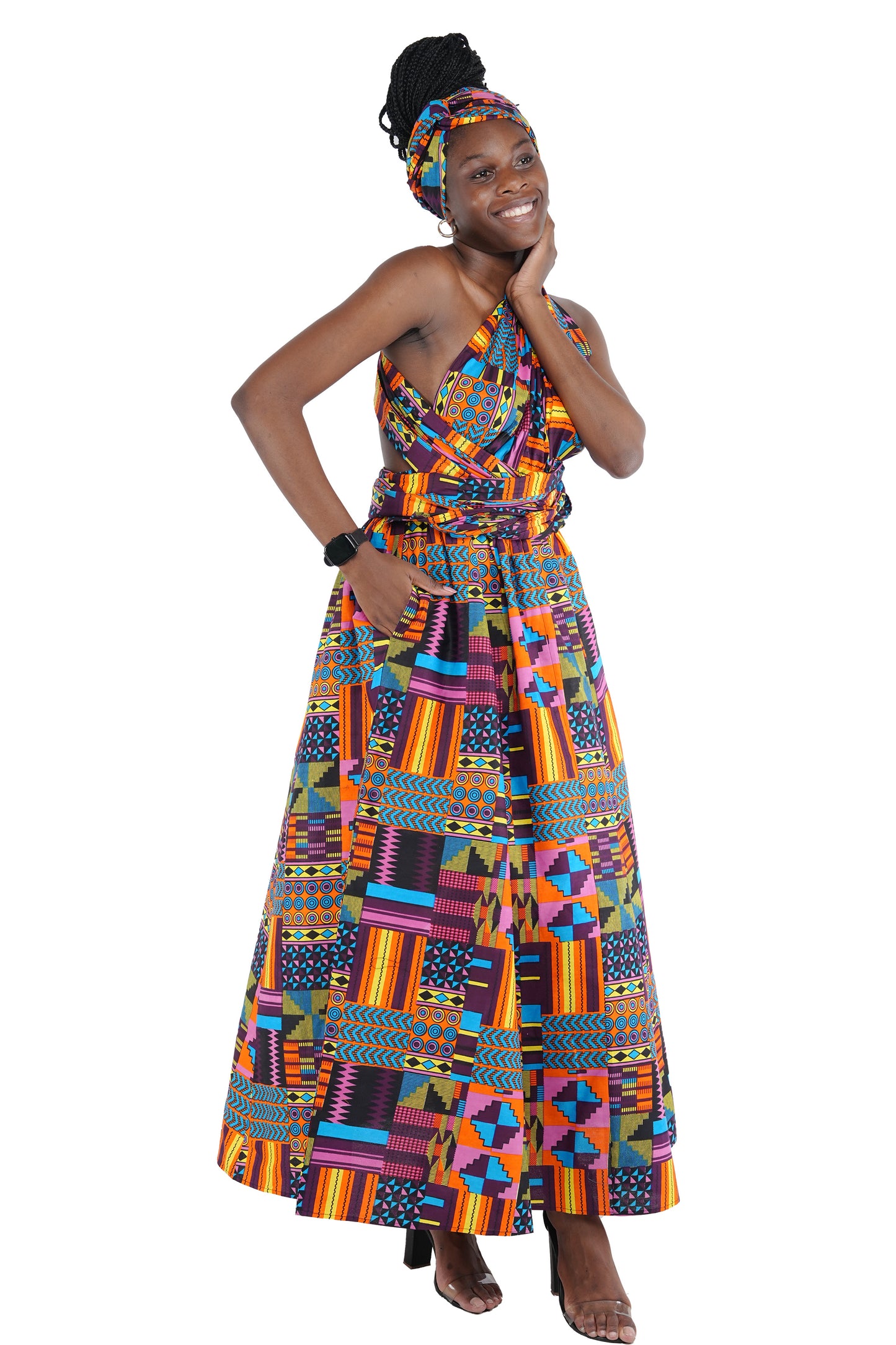 African Print Maxi Infinity Dress