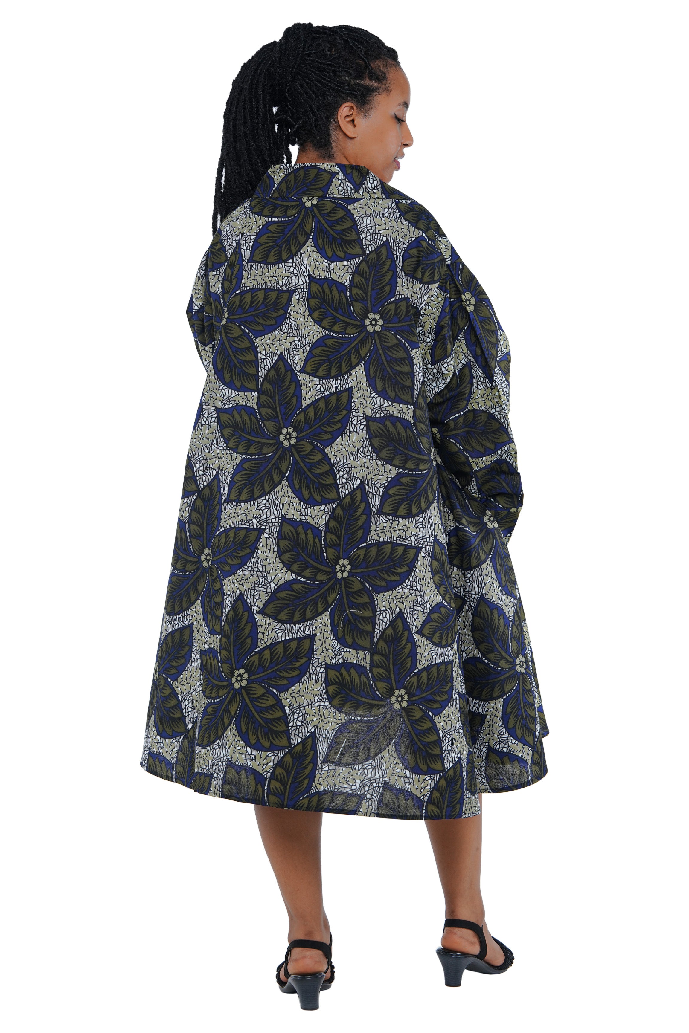 African Ladies Button Up Swing Dress