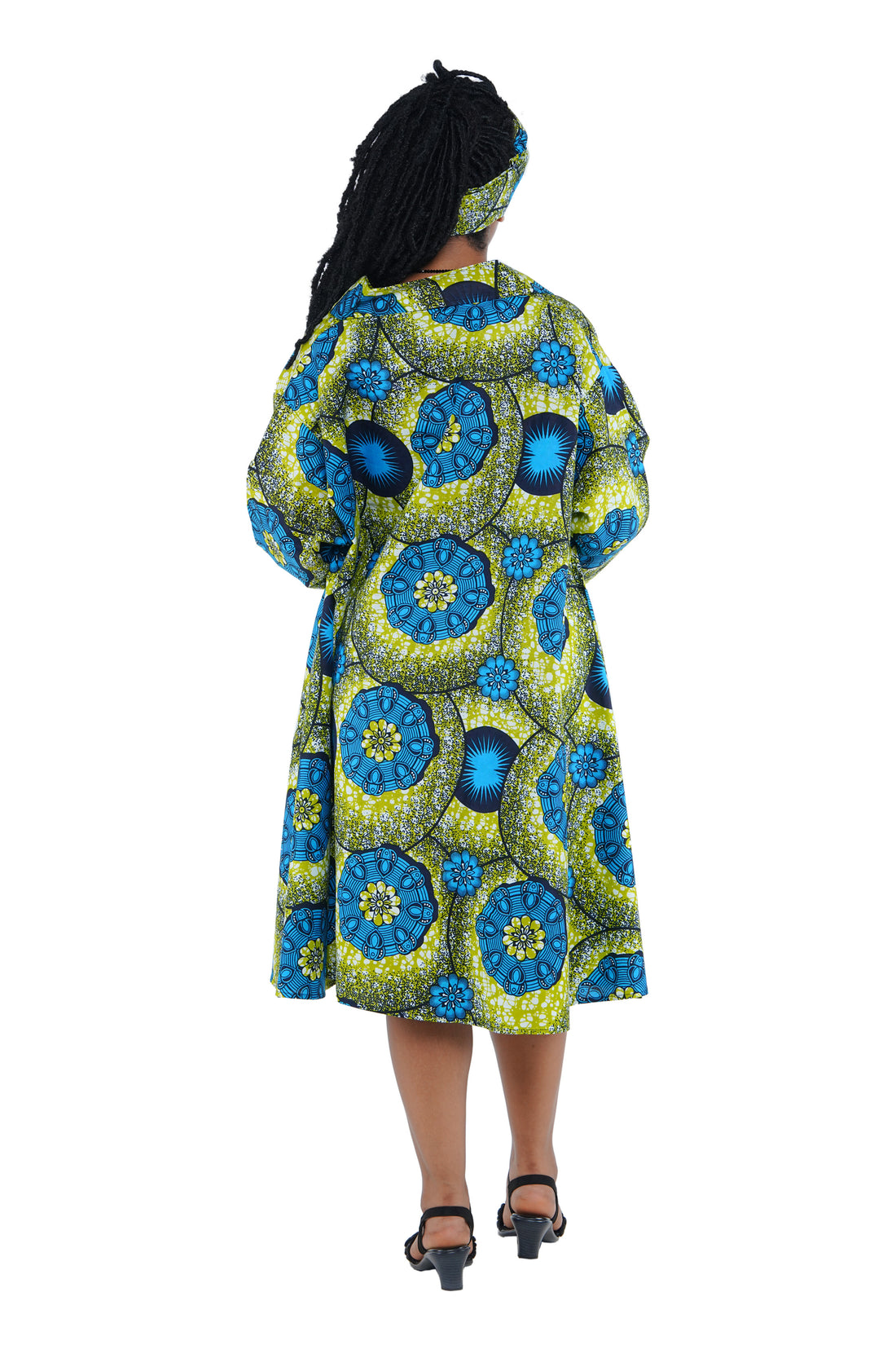 African Ladies Button Up Swing Dress
